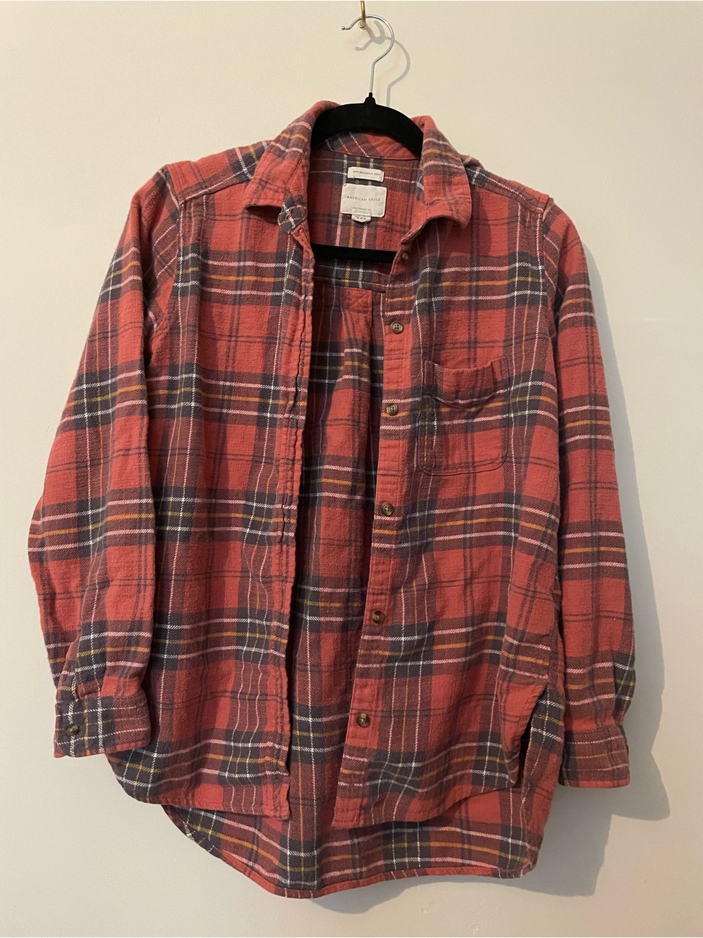 Burnt orange Plaid Button-Up Shirt